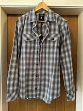 Image of G-STAR RAW Men's Marine Slim Long Sleeve Shirt size M In Blue Check Pattern