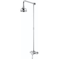 Image of Bristan Colonial Exposed Thermostatic Shower Valve Fixed Head Chrome Rigid Riser