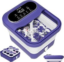 Image of Collapsible Foot Spa Electric Rotary Massage,Pedicure Foot Bath with Heat, Bubbl