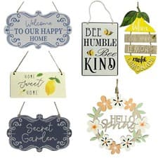 Image of Welcome Spring Garden Hanging Decorations - Wood or Metal Signs - Large Choice