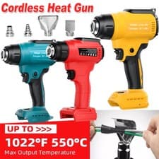 Image of Cordless Hot Air Gun Electric Heat Gun Nozzle 18V For Dewalt /Milwaukee / Makita