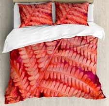 Image of Natural Color Duvet Cover Set Close up Fern Leaf
