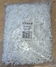 Image of Vitrex Plastic tile spacers 1000 x 3mm brand new unopened