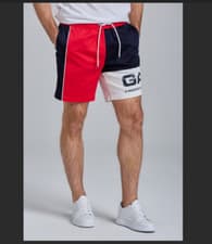 Image of GANT Men's Bright Red BLOCKED RETRO SHIELD 205038 SHORTS