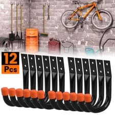 Image of 12x Garage Storage Utility Hooks Universal Heavy Duty J Utility Hanging Hangers