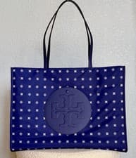 Image of Tory Burch ELLA LARGE TOTE BAG Nothing Ditsy PRINT Double Logo Pocket LOW PRICE!