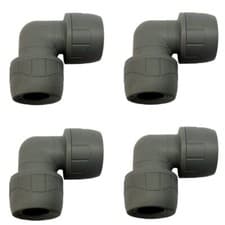 Image of Polyplumb 15mm Elbows PB115 90° Grey Polypipe Push-Fit Plastic Plumbing Fittings