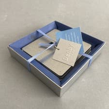 Image of Denby Stainless Steel Reflex Metal Coasters X4 With Box