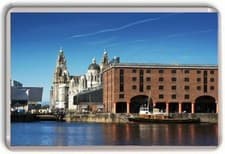Image of Liverpool Albert Dock and Liver Buildings Fridge Magnet