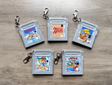 Image of Gameboy Cartridge Retro Racksack Tag Keyring Keychain Nintendo Backpack Key Ring