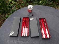 Image of 5 Vintge VINERS Stainless Steel Dinner Knives with Composite Handles New