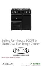Image of Belling Dual Fuel Range Cooker 90cm