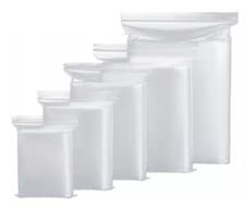 Image of Clear Grip Seal Zip Bags Poly Plastic Press Seal Baggies - All Sizes