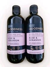 Image of Baylis & Harding Goodness Rose & Geranium Natural Body Wash, 500 ml (Pack of 2)