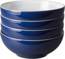 Image of Denby - Elements Dark Blue Cereal Bowls Set of 4 - Dishwasher Microwave Safe Cr