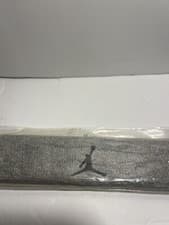 Image of 2002 Nike Air Jordan Jumpman Headband Gray Black NBA Sweatband Vintage New