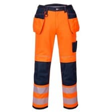 Image of Portwest PW3 Hi-Vis Holster Pocket Work Trousers Durable Reflective T501
