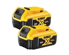 Image of Dewalt DCB184 5ah 18v XR Lithium Ion Li-Ion Battery Twin Pack LED Indicator