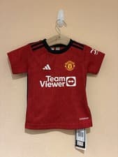 Image of BNWT Adidas Baby Manchester United 2023-2024 Red Home Shirt Age 9-12 Months