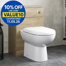 Image of Bathroom 500mm Back To Wall BTW Toilet Unit Only Oak Effect Modern Furniture