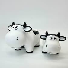 Image of Set of 2 Whimsical Ceramic Cow Succulent Planters – Indoor Outdoor – New in Box