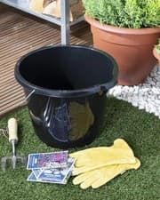 Image of 12L Plastic General Purpose Black Bucket Water Storage
