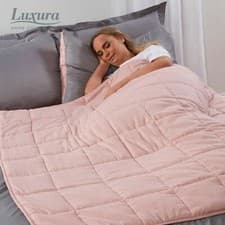 Image of Weighted Blanket, Anxiety Relief, Sensory Sleep, Kids & Adults, Blush Grey Pink