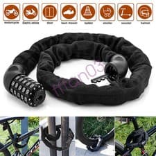 Image of 5 Digit BICYCLE CHAIN LOCK Code Heavy Duty High Security Combination Bike Loop