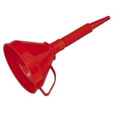 Image of Sealey Ø160mm Funnel with Flexible Spout & Medium Filter Fuel & Oil Resistant
