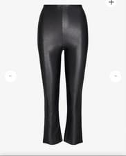 Image of NEW Commando Perfect Control Faux Leather Crop Flare Leggings SLG33 - Black - L