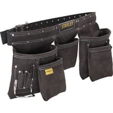 Image of Leather Tool Belt Pouch Apron Multi-Pockets Storage Organiser Hammer STST1-80113
