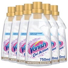 Image of 6 x Vanish Oxi Action Crystal White Gold Gel Fabric Whitener Stain Remover 750ml