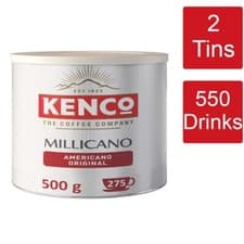 Image of Kenco Millicano Americano Original Instant Coffee Tin 2 x 500g - 550 Servings