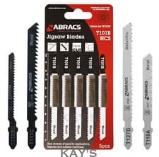 Image of JIGSAW BLADES FOR WOOD PLASTIC METAL 5 PACK BAYONET TYPE FIT BOSCH MAKITA DEWALT