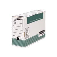 Image of Fellowes Bankers Box Transfer File 120mm Foolscap Green (Pack of 10) 1179201