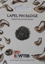 Image of ALL SEEING EYE Pin, English Pewter Lapel Pin Badge, Coat-Hat Badge LP 1222
