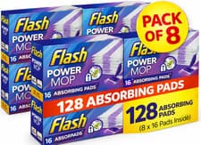 Image of Flash Powermop Absorbing 16 Refill Pads - Pack of 8