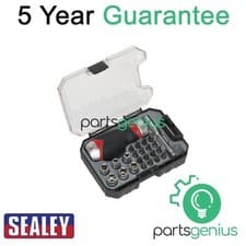 Image of Sealey Premier Fine Tooth Stubby Ratchet Screwdriver Socket & Bit Set 24pc