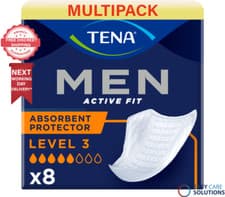 Image of TENA Men - Super - Absorbent Protector Pads - Level 3 - 6 Packs of 8 - 800ml