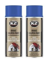 Image of 2x K2 BRAKE CALIPER PAINT BLUE HIGH GLOSS 260°C Resistant Spray Lacquer - 400 mL