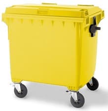 Image of 1100 Litre Wheelie Bin Yellow High Quality - EN840 Certified