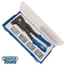 Image of Draper Tools Hand Pop Riveter Gun Kit + 100 Rivets 13963