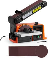 Image of Benchtop Belt & Disc Sander, 100Mm X 915Mm, with Cast Iron Base and Integrated D