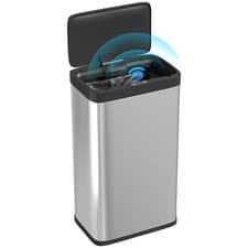 Image of HOMCOM 45L Sensor Bin, Stainless Steel Kitchen Bin with Automatic Close