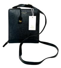 Image of Radley Summer Street Small Zip Around Crossbody Bag Black Leather New RRP 159