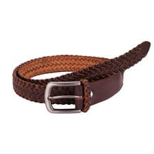 Image of Mens Leather Belts Genuine Pure Leather Brown Trouser Jeans Belt Buckle