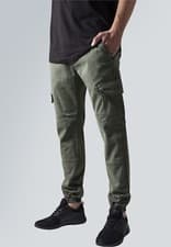 Image of Urban Classics Trousers Washed Cargo Twill Jogging Pants Black