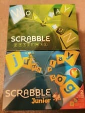 Image of Mattel Scrabble Original & Scrabble Junior Board Games - Both New & Sealed