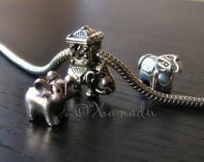 Image of 3PCs Lucky Elephants Charm Bead Set For European Style Charm Bracelets