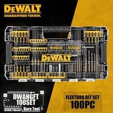 Image of DEWALT FlexTorq 100 Piece Impact Driver Bit Set DWANGFT100SET ToughCase Screw